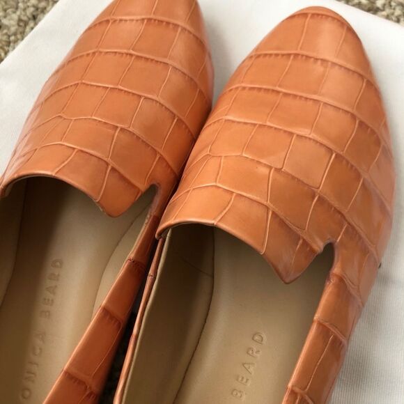 Veronica Beard Camel Croc-Embossed Flats - Picture 8 of 13